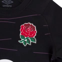 UMBRO England Womens Alternate Rugby Shirt - Short Sleeve Black 2023 -Rugby Apparel england w away shirt black badge