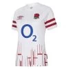 UMBRO England Womens Home Rugby Shirt - Short Sleeve White 2023 -Rugby Apparel england w home shirt front