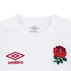 UMBRO England Womens Home Rugby Shirt - Short Sleeve White 2023 -Rugby Apparel england w home shirt white collar