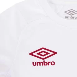 UMBRO England Womens Home Rugby Shirt - Short Sleeve White 2023 -Rugby Apparel england w home shirt white logo