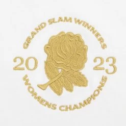 England Womens Grand Slam 2023 Classic T-Shirt - White -Rugby Apparel england womens gs t shirt white badge