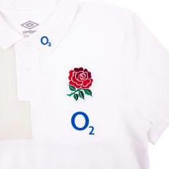 UMBRO England Mens Polo - Brilliant White 2024 8 UMBRO England Mens Polo - Brilliant White 2024 -Rugby Apparel englandmenspolo white2024front