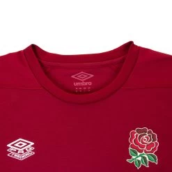 UMBRO England Mens Rugby Training Shirt - Short Sleeve Red 2024 -Rugby Apparel englandmensrugbytrainingshirt