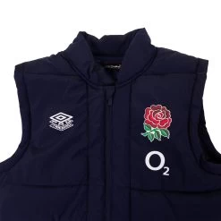 UMBRO England Mens Gilet - Navy Blazer 2024 -Rugby Apparel englandnavygilet navy2024front