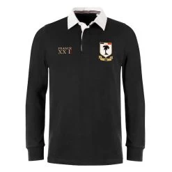 Fiji Mens World Cup Heavyweight Rugby Shirt - Long Sleeve Black