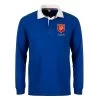 France Mens 1906 Origins Heavyweight Rugby Shirt - Royal 2 France Mens 1906 Origins Heavyweight Rugby Shirt - Royal -Rugby Apparel france rfu rugby shirt royal front