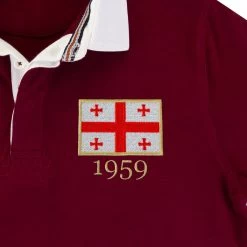 Georgia Mens 1959 Origins Heavyweight Shirt - Burgundy -Rugby Apparel georgia mens rugby origins rugby shirt badge