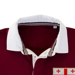 Georgia Mens 1959 Origins Heavyweight Shirt - Burgundy -Rugby Apparel georgia mens rugby origins rugby shirt collar