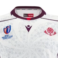 MACRON Georgia Mens Rugby World Cup 2023 Alternate Rugby Shirt -Rugby Apparel georgia mens rwc2023 alternate badge