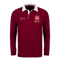 Georgia Mens World Cup Heavyweight Rugby Shirt - Burgundy