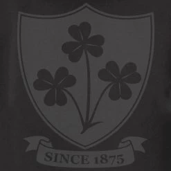 Ireland Mens 1875 Large Logo Hoodie - Jet Black -Rugby Apparel ireland 1875 hoodie black back badge v2
