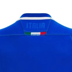 MACRON Italy Mens Home Rugby Shirt - Short Sleeve Azzurri 2023 -Rugby Apparel ita m home rugby shirt back collar detail