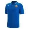 MACRON Italy Mens Travel Polycotton Polo - Azzurri 2023 -Rugby Apparel ita m polycotton polo azzurri front