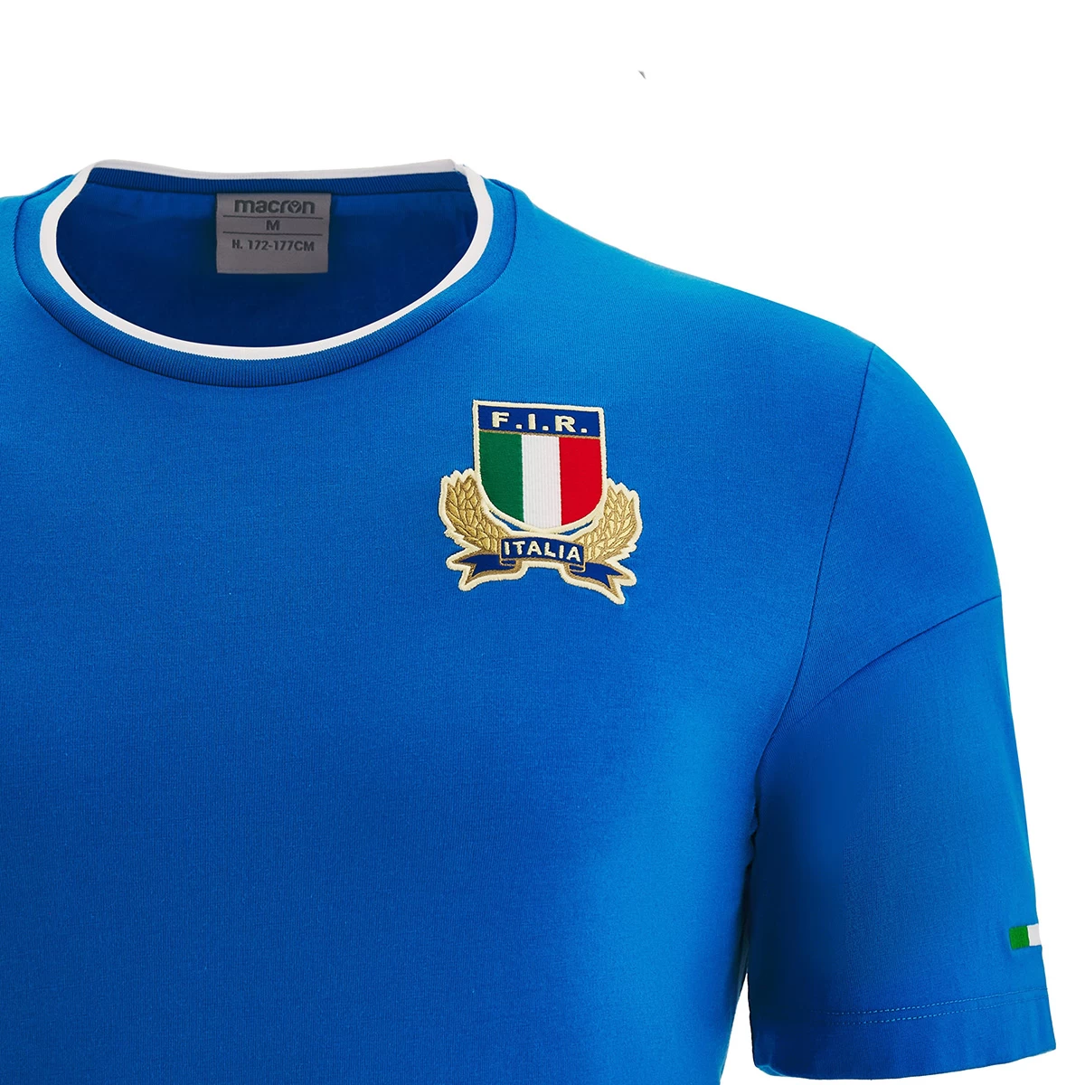 MACRON Italy Mens Travel Polycotton T-Shirt - Azzurri 2023 5 MACRON Italy Mens Travel Polycotton T-Shirt - Azzurri 2023 - Image 3