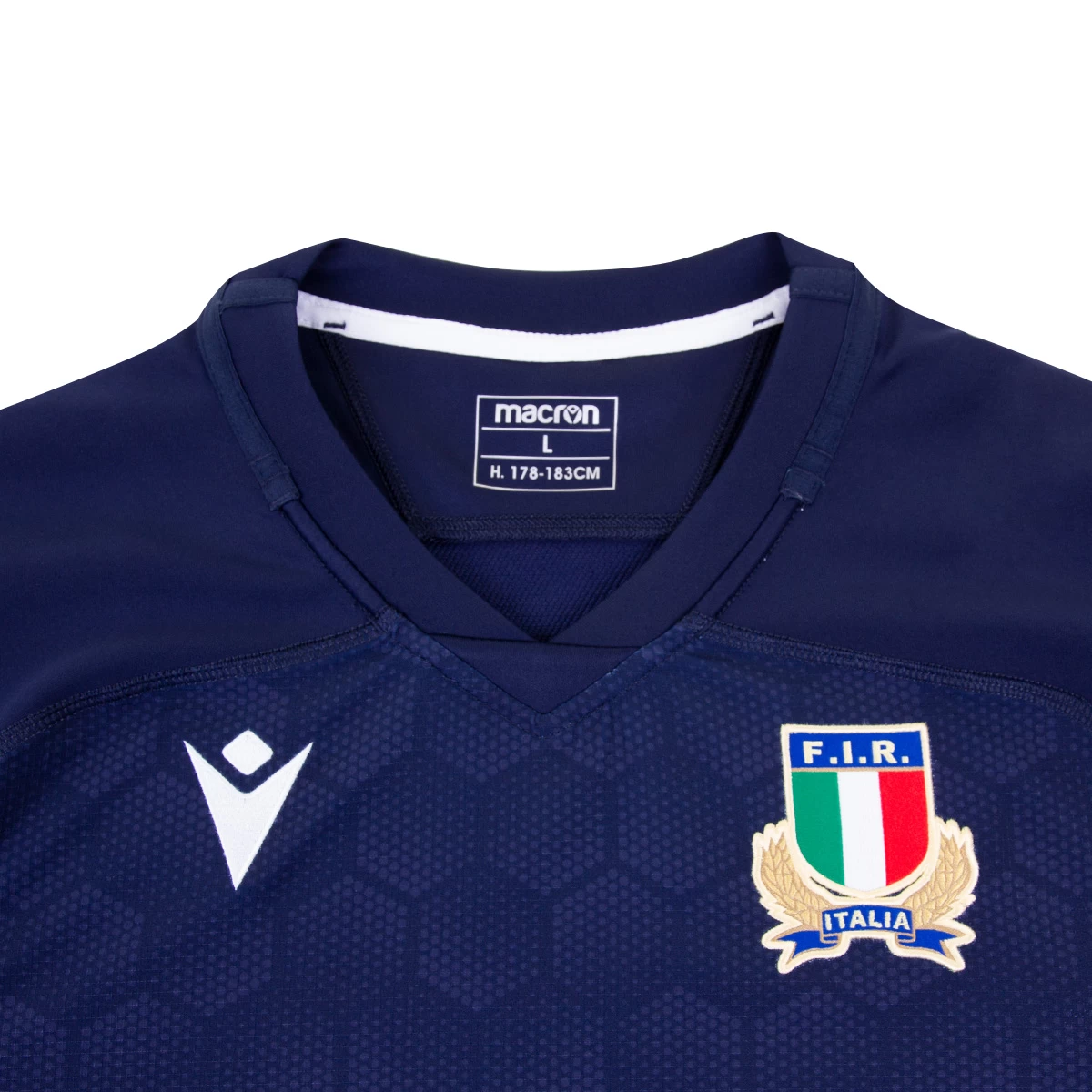 MACRON Italy Mens Training Rugby Shirt - Short Sleeve Navy 2023 5 MACRON Italy Mens Training Rugby Shirt - Short Sleeve Navy 2023 - Image 3