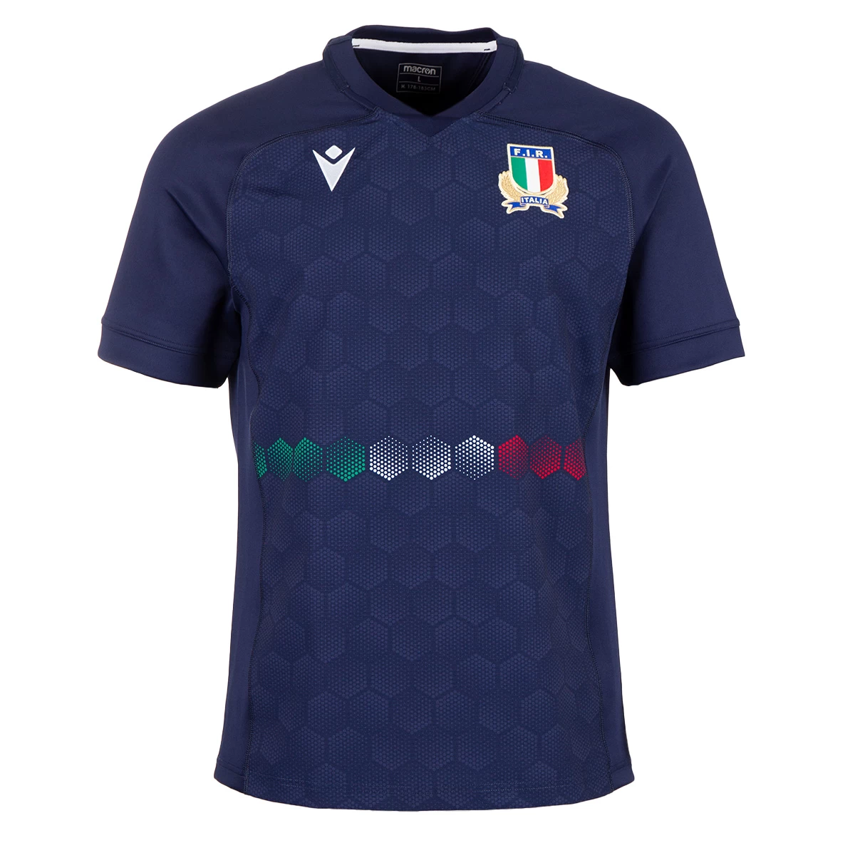 MACRON Italy Mens Training Rugby Shirt - Short Sleeve Navy 2023 3 MACRON Italy Mens Training Rugby Shirt - Short Sleeve Navy 2023