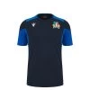 MACRON Italy Kids Training T-Shirt - Navy 2024 -Rugby Apparel italy kids training t shirt navy 2024 front