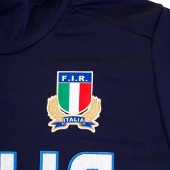 MACRON Italy Mens Travel Pullover Hoodie - Navy 2023 -Rugby Apparel italy pullover hoodie navy badge