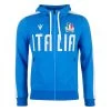 MACRON Italy Mens Travel Full Zip Hoodie - Azzurri 2023 1 MACRON Italy Mens Travel Full Zip Hoodie - Azzurri 2023 -Rugby Apparel italy travel hoodie azzurri front