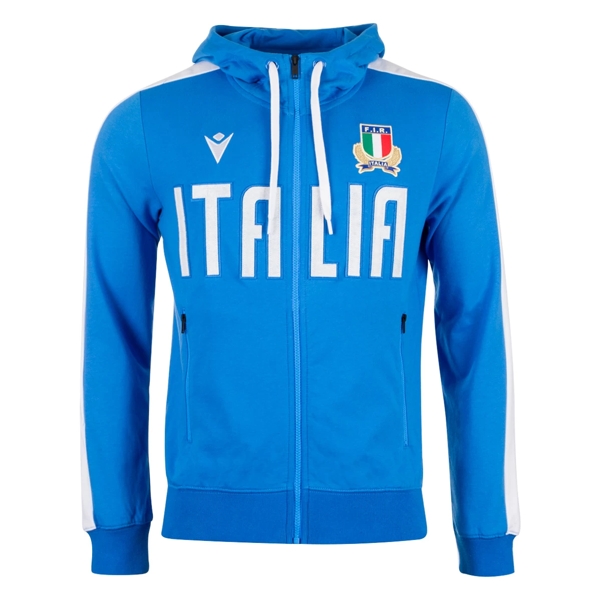 MACRON Italy Mens Travel Full Zip Hoodie - Azzurri 2023 3 MACRON Italy Mens Travel Full Zip Hoodie - Azzurri 2023