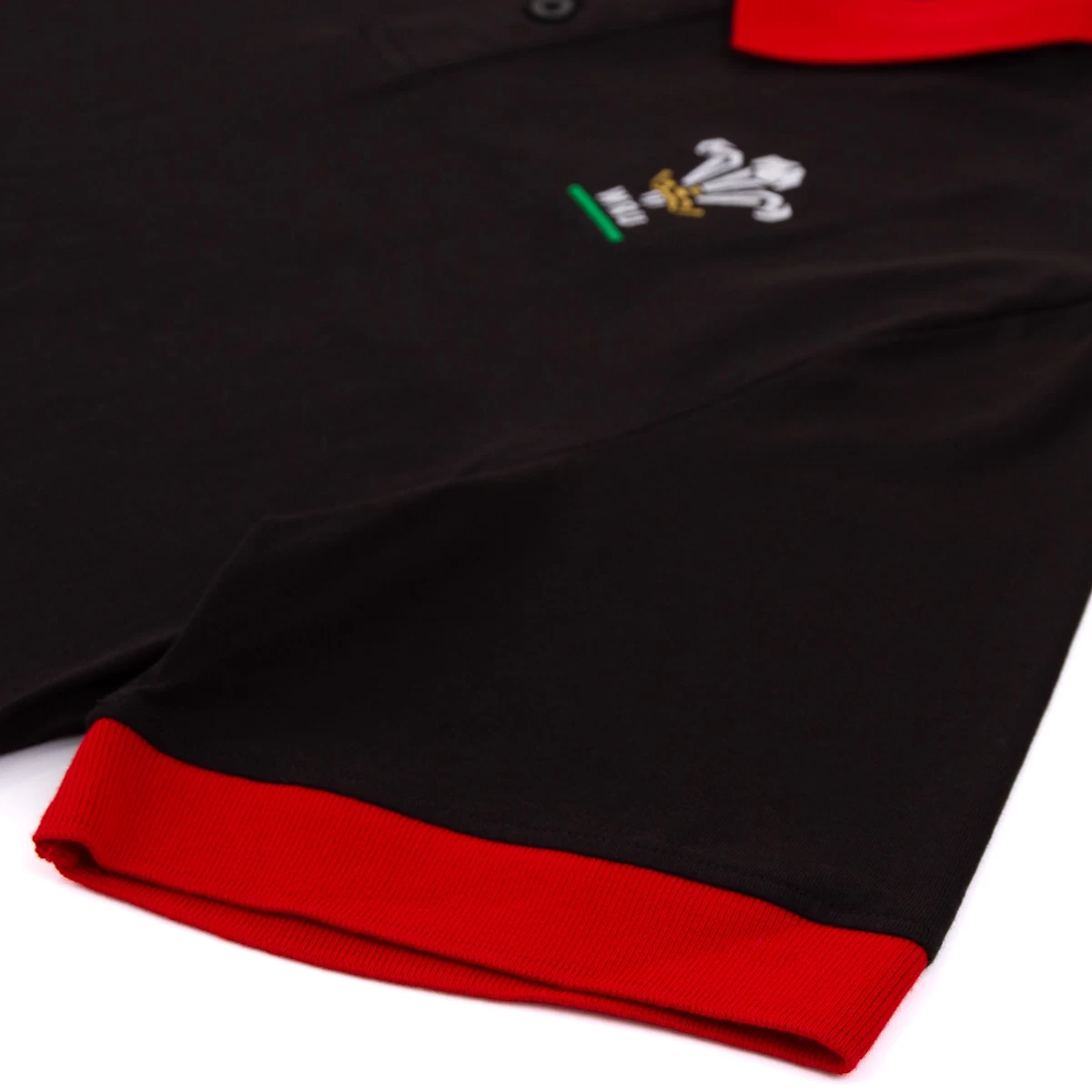 Macron Wales Mens Polycotton Polo - Black 6 Macron Wales Mens Polycotton Polo - Black - Image 4