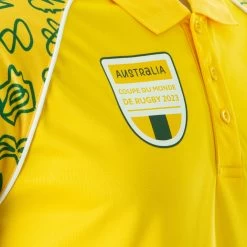 Mens Australia Rugby World Cup 2023 Polo - Gold -Rugby Apparel men rwc23 aus polo gold crest