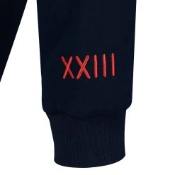 Mens Rugby World Cup 2023 Logo Hoodie - Navy -Rugby Apparel men rwc23 logo hood navy sleeve detail