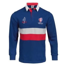Chile Mens Rugby World Cup 2023 Stripe Rugby Shirt - Long Sleeve 9 Chile Mens Rugby World Cup 2023 Stripe Rugby Shirt - Long Sleeve -Rugby Apparel rr97018 70rfront