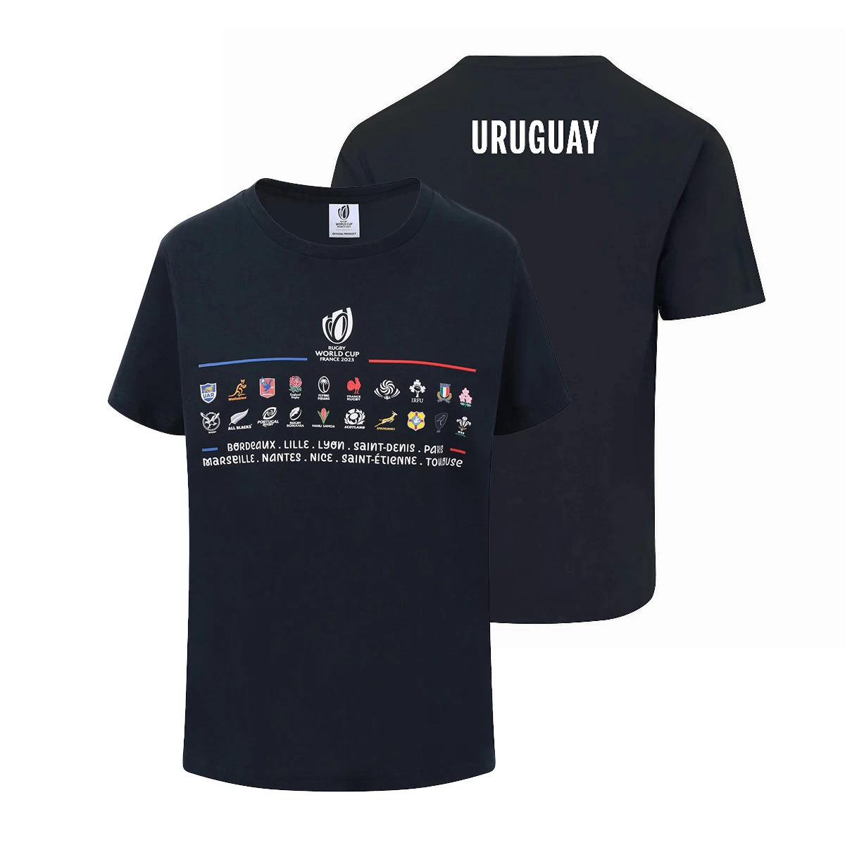 Uruguay Rugby World Cup 2023 Mens 20 Nations Stacked T-Shirt 3 Uruguay Rugby World Cup 2023 Mens 20 Nations Stacked T-Shirt