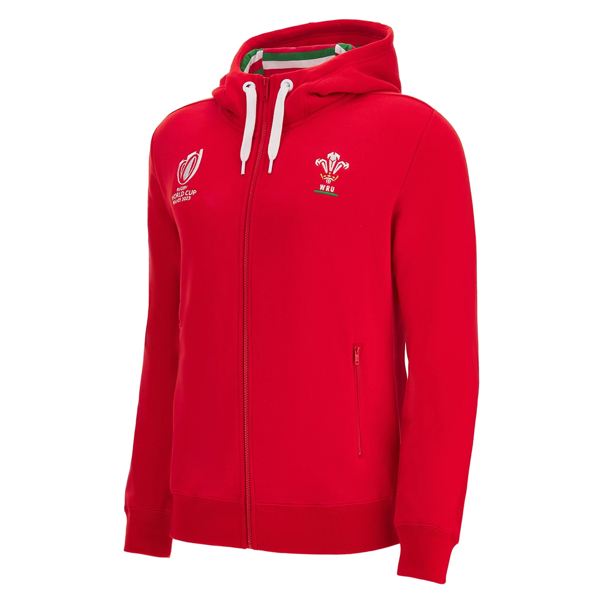 Macron Wales Mens Rugby World Cup 2023 Full Zip Hoodie 3 Macron Wales Mens Rugby World Cup 2023 Full Zip Hoodie