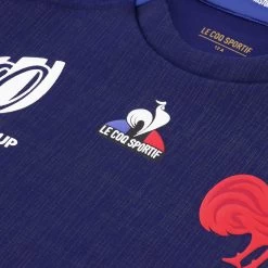 Le Coq Sportif France Rugby World Cup 2023 Kids Home Rugby Shirt - Short Sleeve -Rugby Apparel rwc2023 france kids home rugby shirt logo