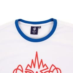 Rugby World Cup 2023 Macron Mens Cup T-Shirt - White -Rugby Apparel rwc2023 mens t shirt white collar