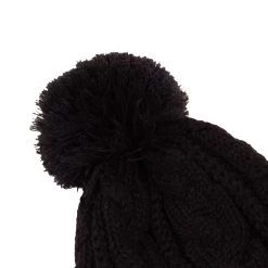 Rugby World Cup 2023 Macron Adults Webb Ellis Beanie - Black -Rugby Apparel rwc2023 webb ellis pompom hat black bobble