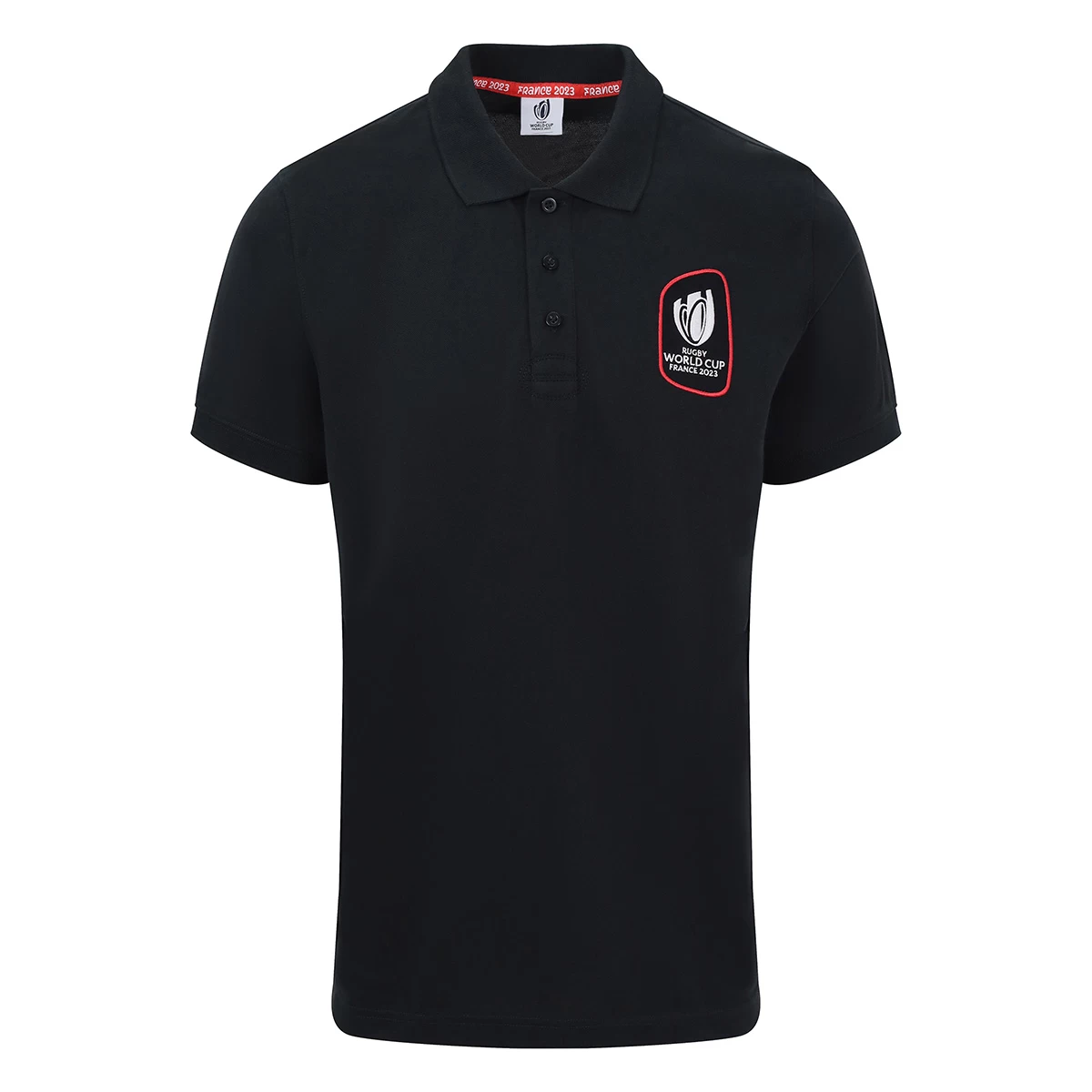 Rugby World Cup 2023 Mens 20 Unions Map Polo Shirt - Black 3 Rugby World Cup 2023 Mens 20 Unions Map Polo Shirt - Black