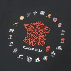 Rugby World Cup 2023 Mens 20 Unions Map Polo Shirt - Black 8 Rugby World Cup 2023 Mens 20 Unions Map Polo Shirt - Black -Rugby Apparel rwc23 m 20n map polo blk graphic