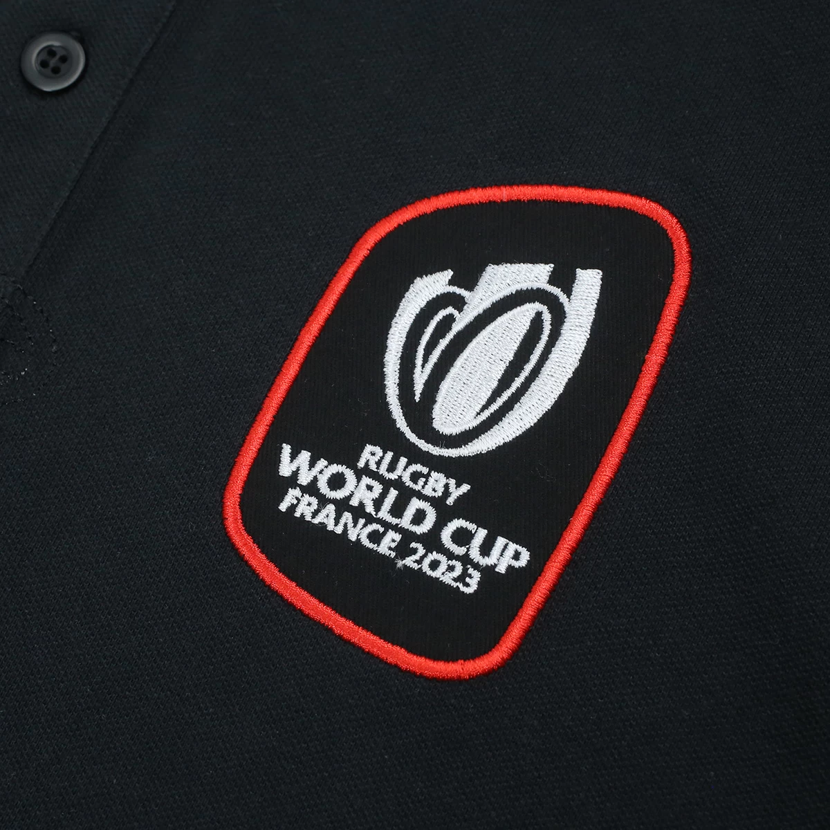 Rugby World Cup 2023 Mens 20 Unions Map Polo Shirt - Black 6 Rugby World Cup 2023 Mens 20 Unions Map Polo Shirt - Black - Image 4