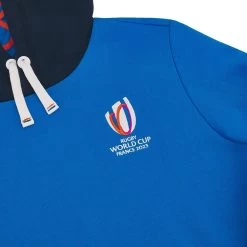 Rugby World Cup 2023 Macron Mens Pullover Hoodie - Royal Blue -Rugby Apparel rwc23 m pullover hood ryl front detail