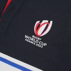 Rugby World Cup 2023 Mens 20 Unions Striped Rugby Shirt - Long -Rugby Apparel rwc23 m stripe rugby shirt ls nvy badge