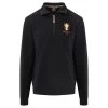Mens Rugby World Cup 2023 Webb Ellis 1/4 Zip Top - Black -Rugby Apparel rwc23 men webb 1 4 zip top blk front