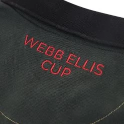 Mens Rugby World Cup 2023 Webb Ellis Pro Polo - Black Haze -Rugby Apparel rwc23 men webb ellis pro polo blk haze neck