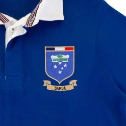 Samoa Mens World Cup Heavyweight Rugby Shirt - Royal -Rugby Apparel samoa rwc2023 rugby shirt royal badge