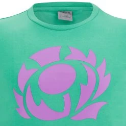 MACRON Scotland Mens Murrayfield 1873 Tee - Green 2023 -Rugby Apparel sco m 1873 tee front detail