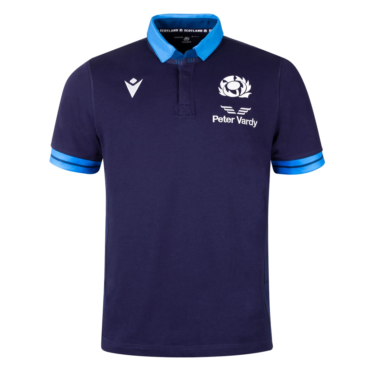 MACRON Scotland Mens Classic Home Rugby Shirt - Short Sleeve Navy 2023 3 MACRON Scotland Mens Classic Home Rugby Shirt - Short Sleeve Navy 2023