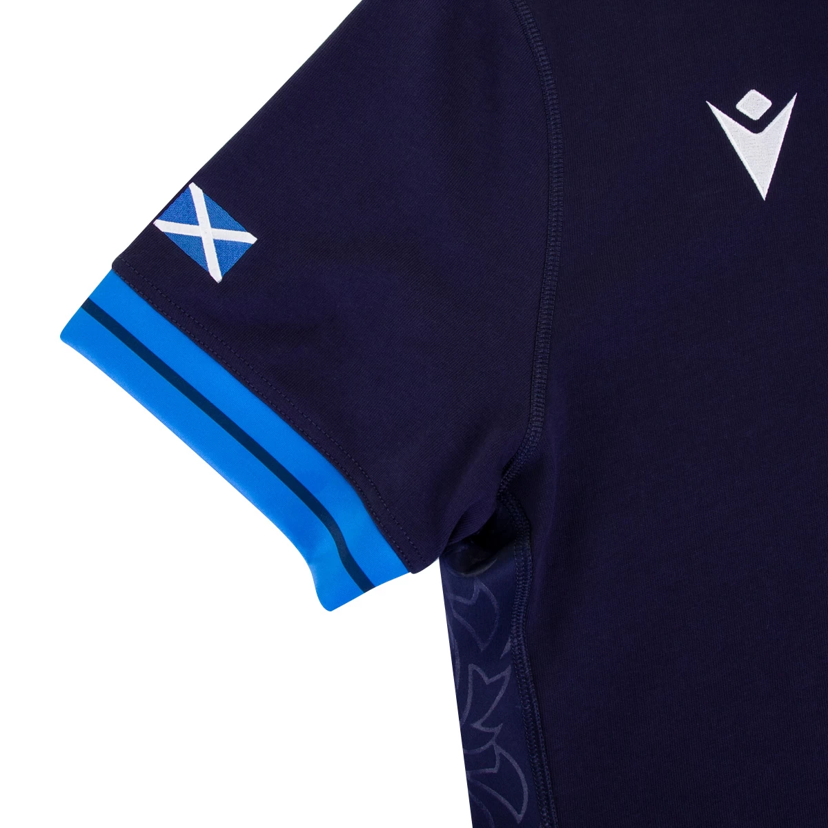 MACRON Scotland Mens Classic Home Rugby Shirt - Short Sleeve Navy 2023 6 MACRON Scotland Mens Classic Home Rugby Shirt - Short Sleeve Navy 2023 - Image 4