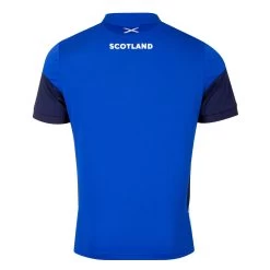 MACRON Scotland Mens Travel Tech Polo - Royal 2023 -Rugby Apparel scotland mens travel polo royal back