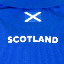 MACRON Scotland Mens Travel Tech Polo - Royal 2023 -Rugby Apparel scotland mens travel polo royal neck