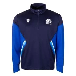 MACRON Scotland Mens Travel 1/4 Zip Fleece - Navy 2023