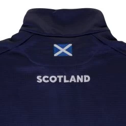 MACRON Scotland Mens Travel 1/4 Zip Fleece - Navy 2023 -Rugby Apparel scotland travel fleece quarter zip top collar