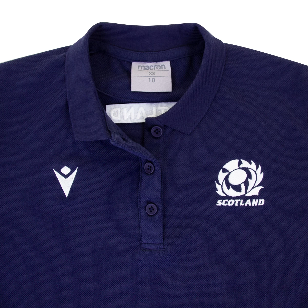 MACRON Scotland Womens Travel Polycotton Polo - Navy 2023 5 MACRON Scotland Womens Travel Polycotton Polo - Navy 2023 - Image 3