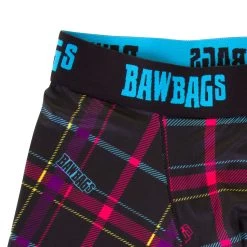 Bawbags Techno Tartan Mens Cool De Sacs Boxer Shorts - Black -Rugby Apparel techno tartan mens boxers black waist